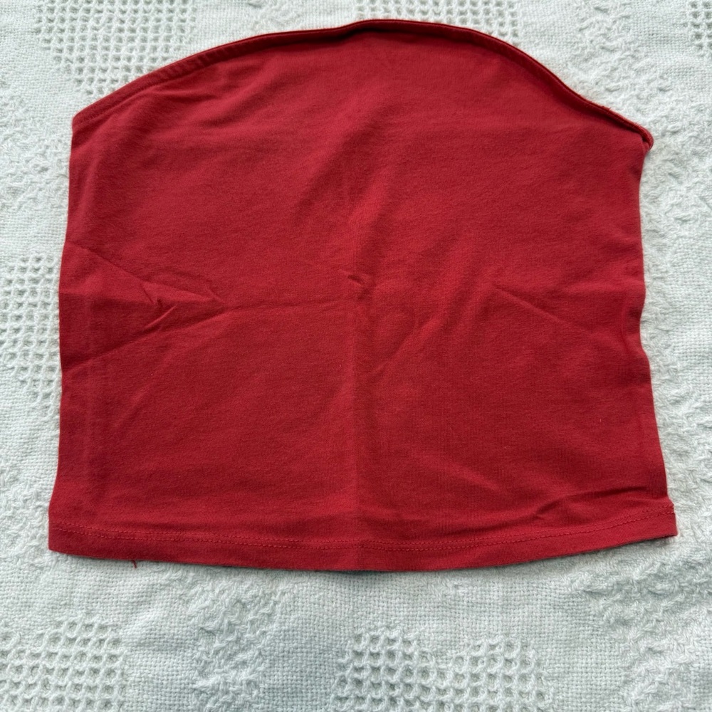 SO Red Cropped Tube Top (XS)